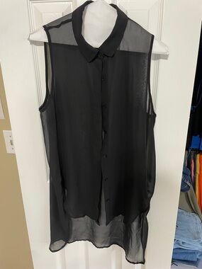 Liberty Love Black and White Sheer Panel Blouse